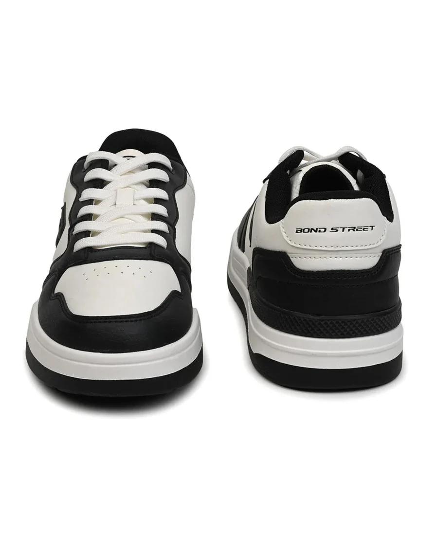 Bond Street Men's White & Black Casual Sneakers GS171