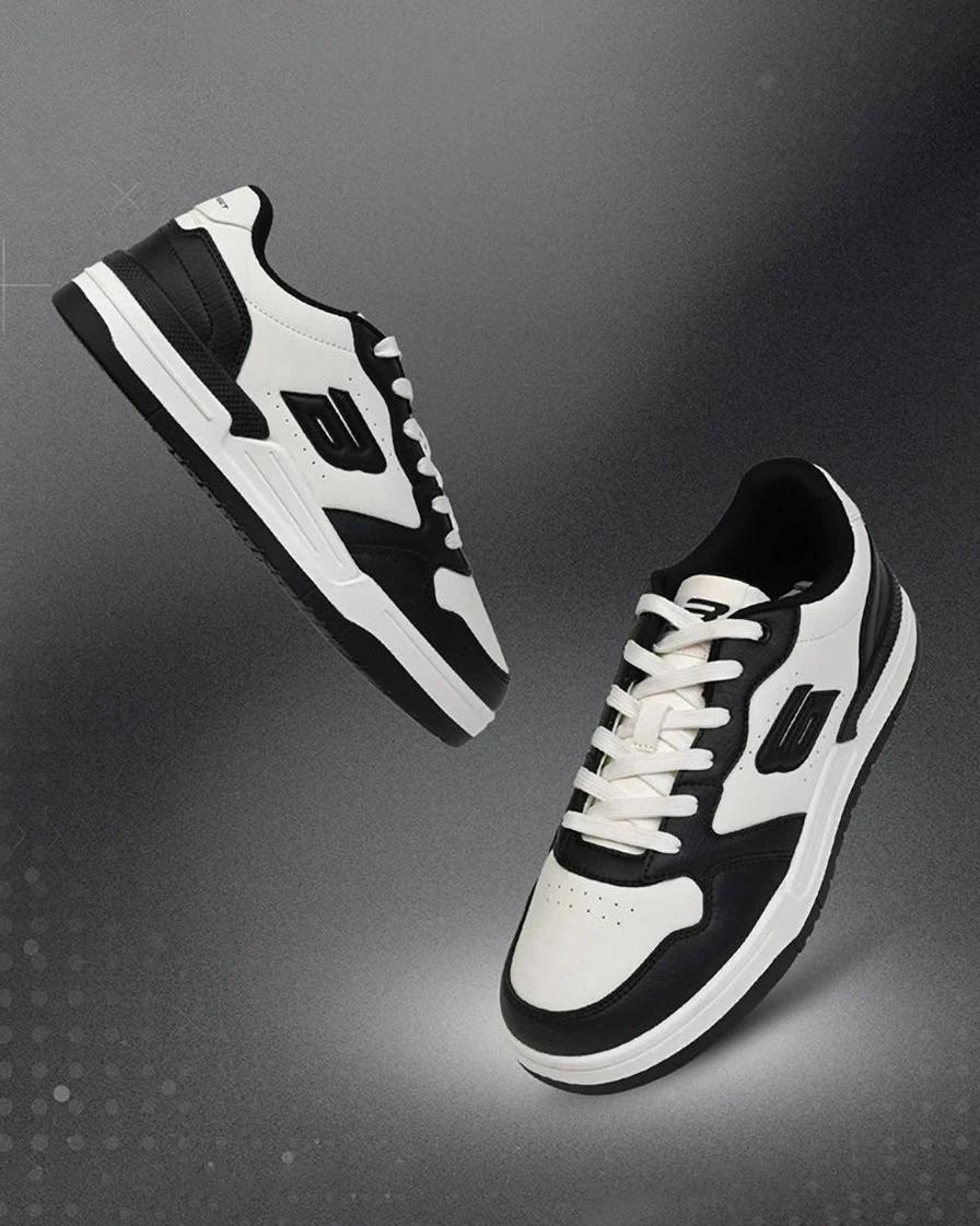 Bond Street Men's White & Black Casual Sneakers GS171