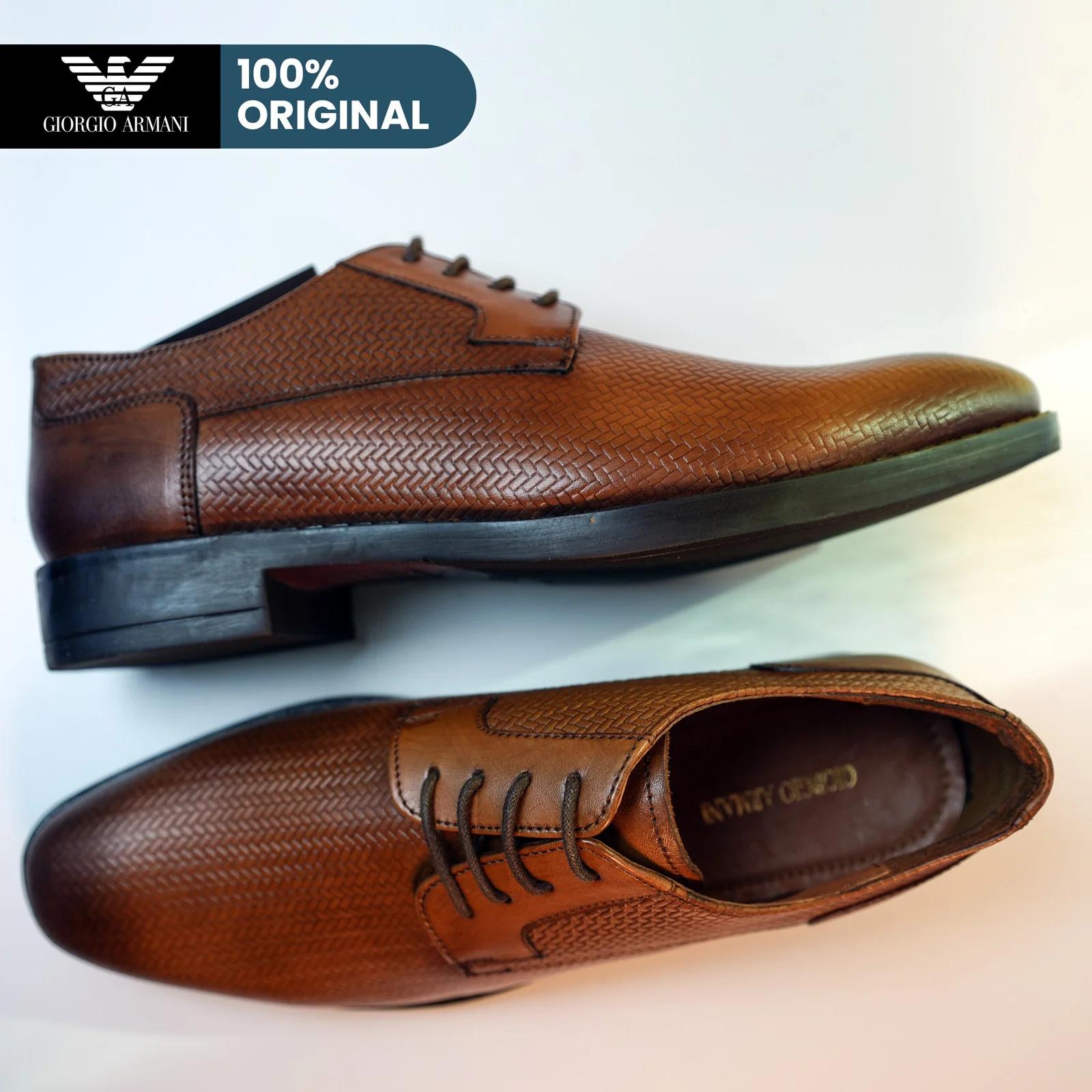 Men's Genuine Leather Textured Derby Shoes GS121