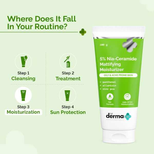 The Derma Co. 5% Nia-Ceramide Mattifying Moisturizer, 100gm (8904417316926)