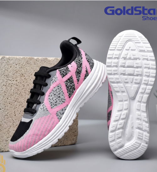 Goldstar Alba 06 Women’s Running Shoes Black Pink Lightweight Sneakers