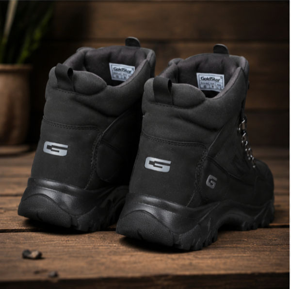 Goldstar G10-G2006 Men’s Hiking Boots Black | High Ankle Trekking Shoes | Durable Outdoor Adventure Footwear