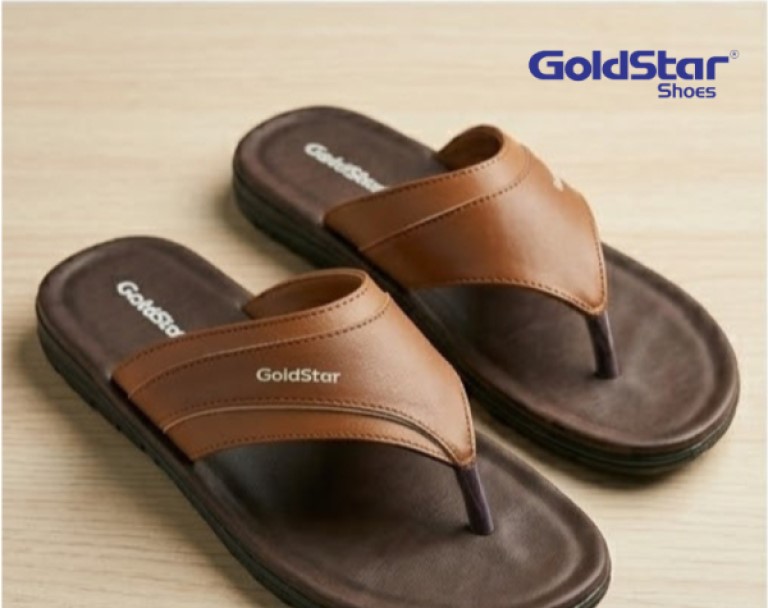 GoldStar NED-6031 Lightweight Men’s Slippers- Brown/Tan