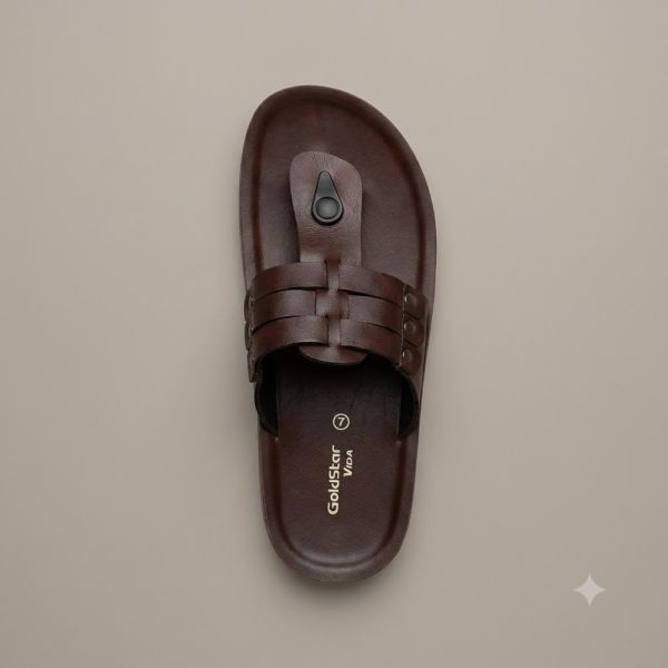 Goldstar Rocco 3007 Comfortable Men’s Slippers (Brown)