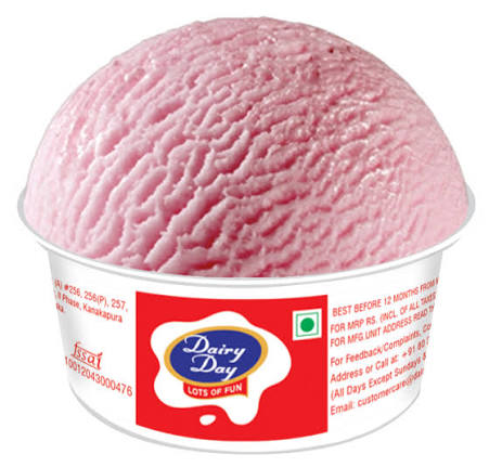 strawberry ice cream 1000ml poly tube