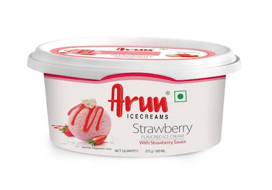 strawberry ice cream 500ml poly tube