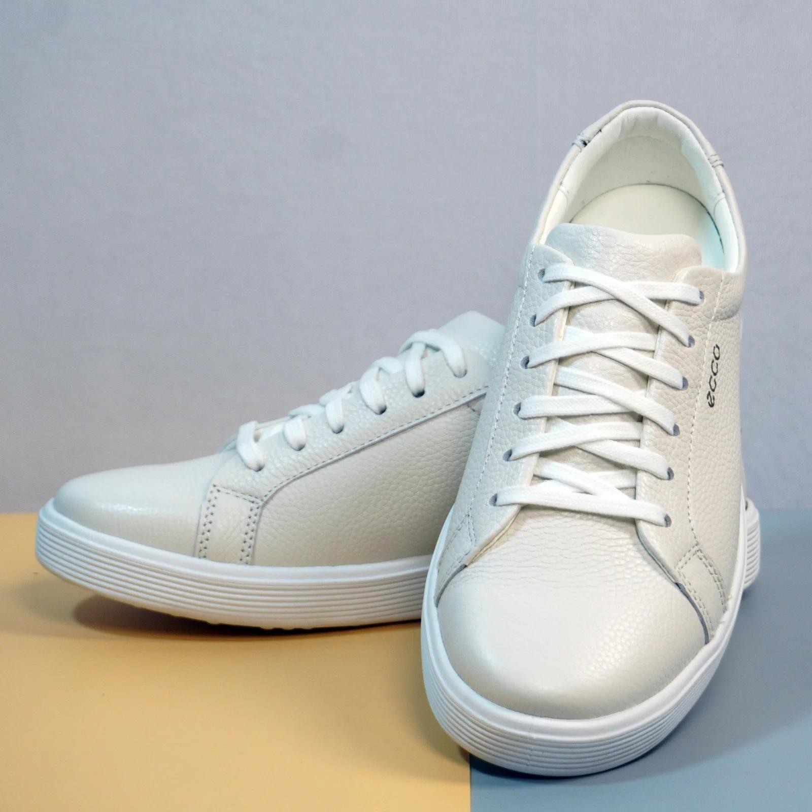 Men's White Leather Lace-Up Sneakers GS110