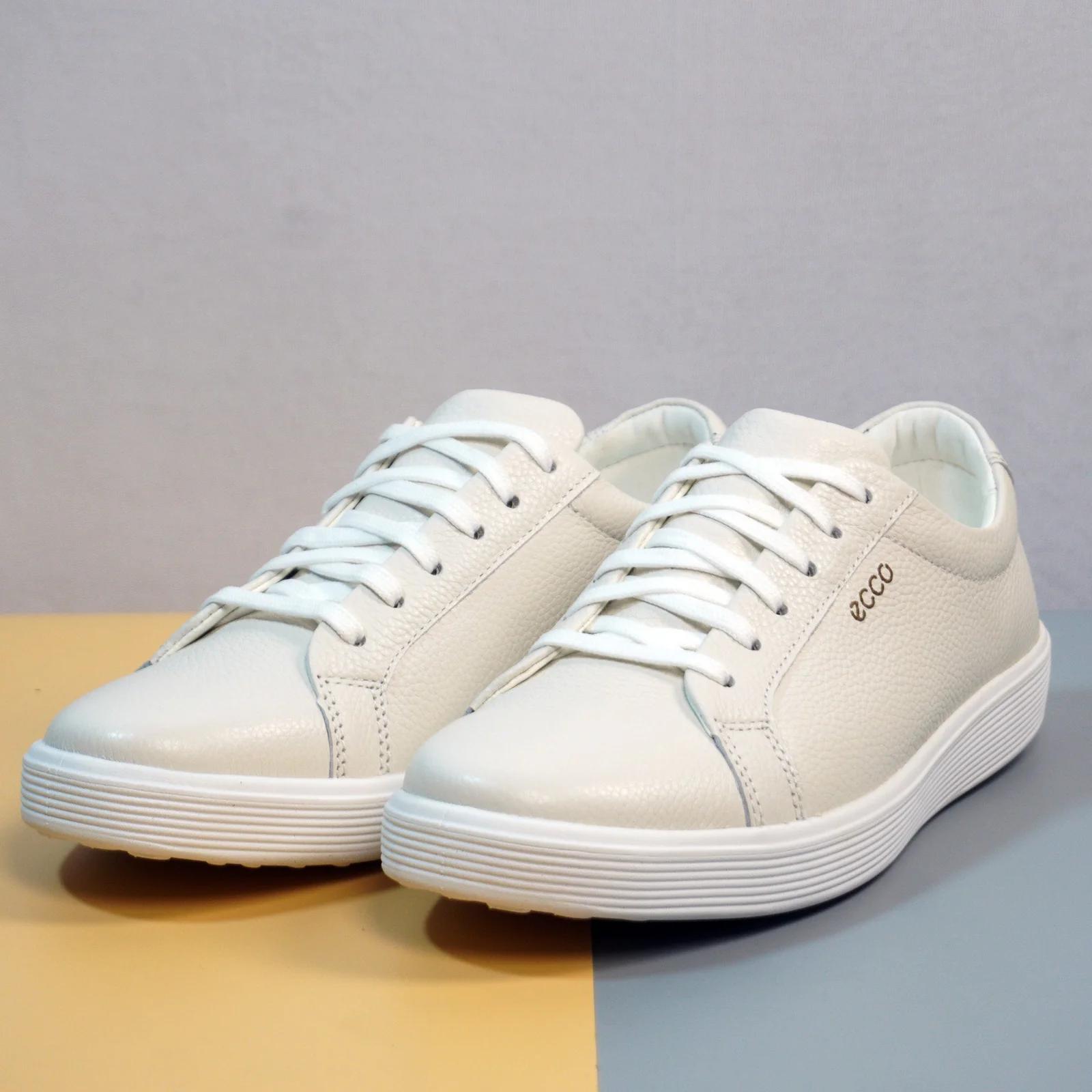 Men's White Leather Lace-Up Sneakers GS110