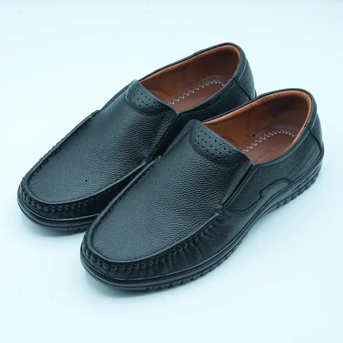 Men's Black Formal Slip-On Loafers with Medicated Insole GS47