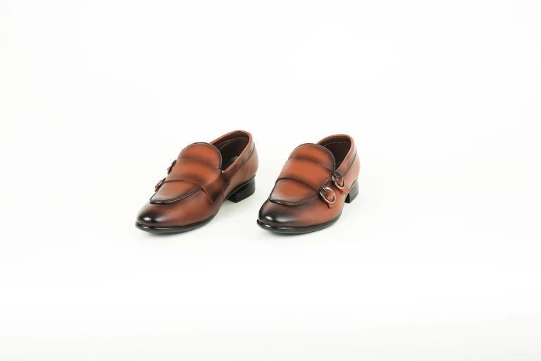 Run Shoes Men’s Formal Double Monk Strap Loafers(2289) – Brown