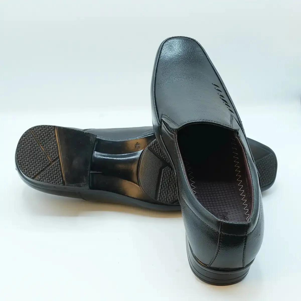 Men's Black Polished Formal Slip-On Shoes GS56