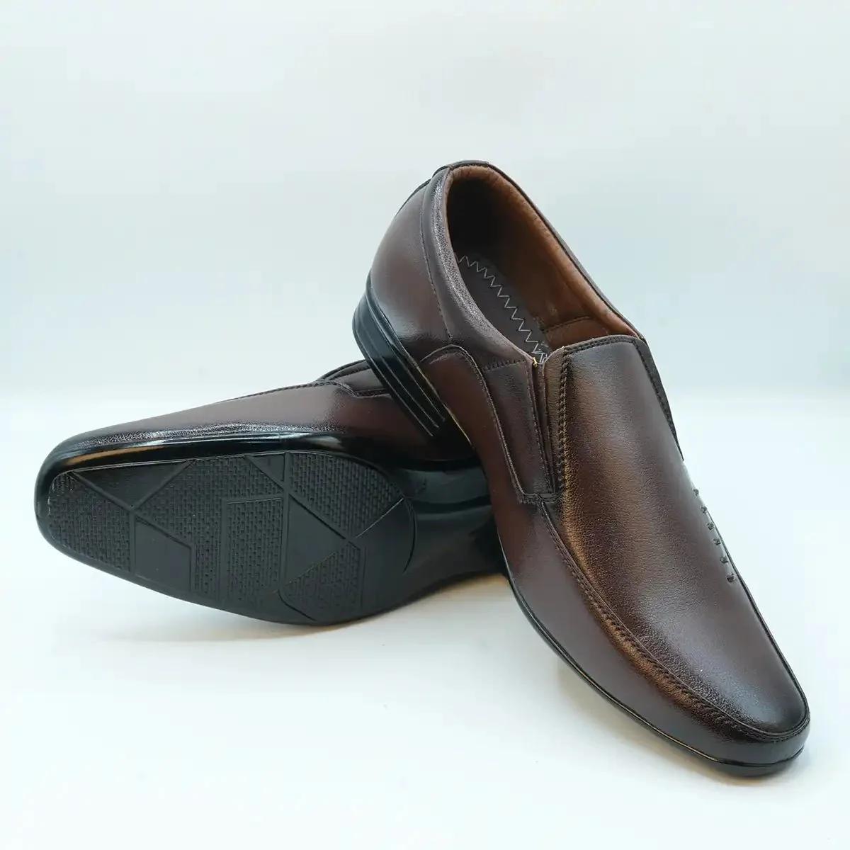 Men's Black Polished Formal Slip-On Shoes GS56.