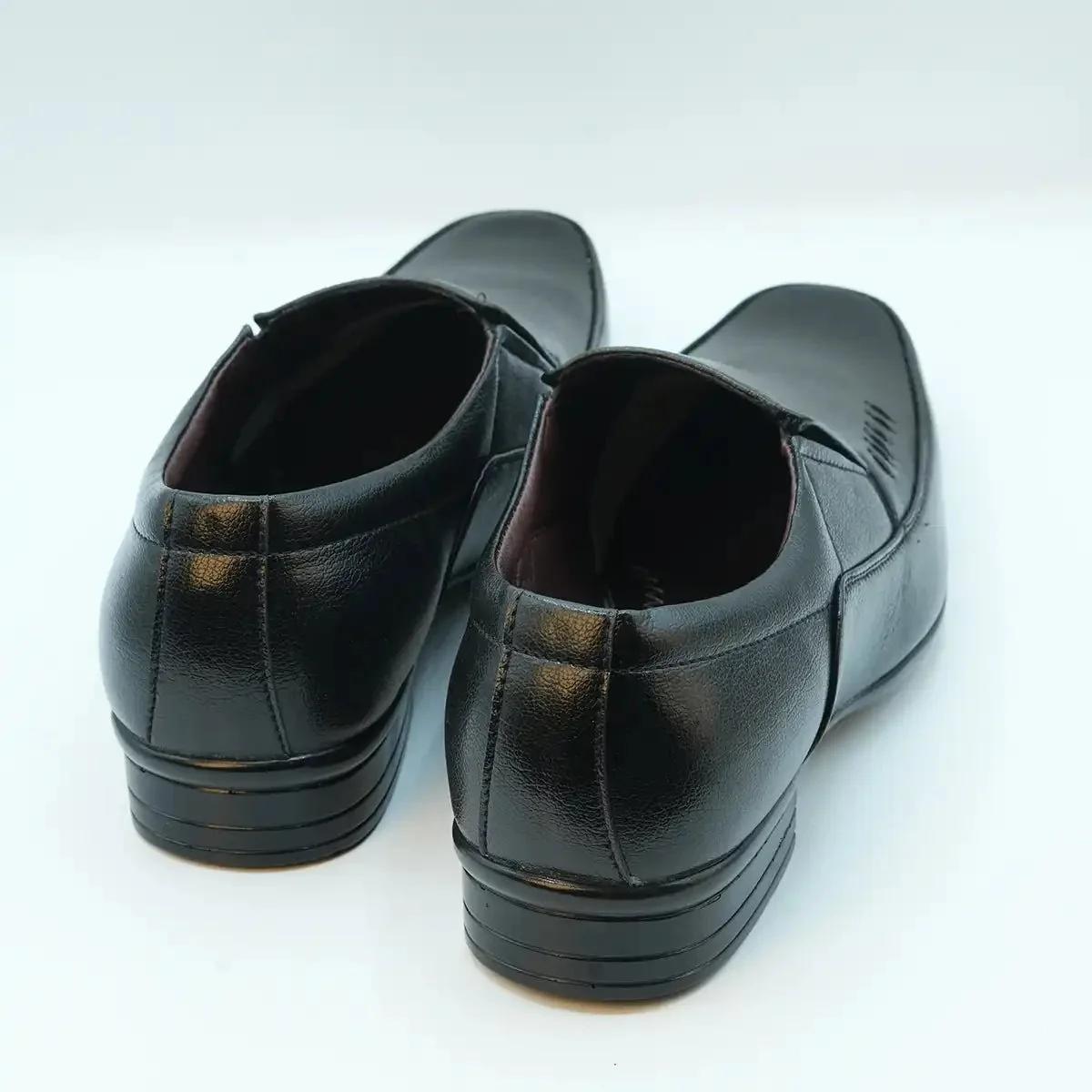 Men's Black Polished Formal Slip-On Shoes GS56