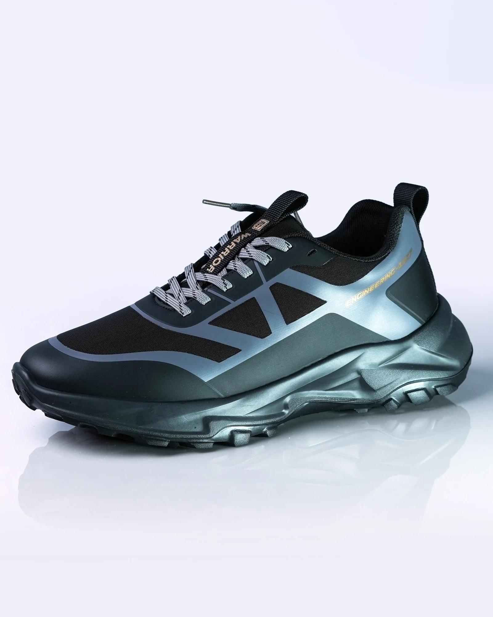 Warrior Black Grey Leisure Sports Shoes For Men GS143