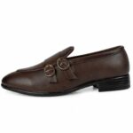 Run Shoes Double Buckle Brown Loafers (2289)