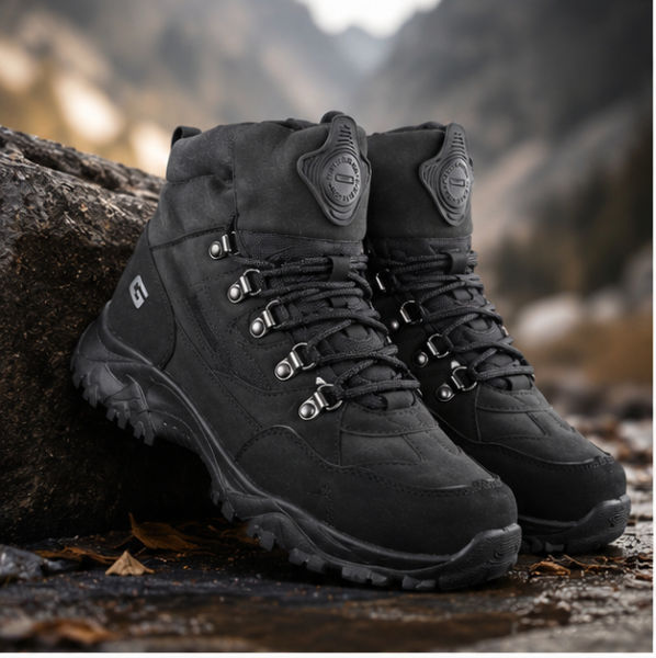 Goldstar G10-G2006 Men’s Hiking Boots Black | High Ankle Trekking Shoes | Durable Outdoor Adventure Footwear