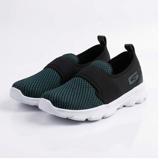 Goldstar G10-L604 Unisex Slip-On Running Shoes – Breathable Sea Green Knitted Mesh Sports Sneakers