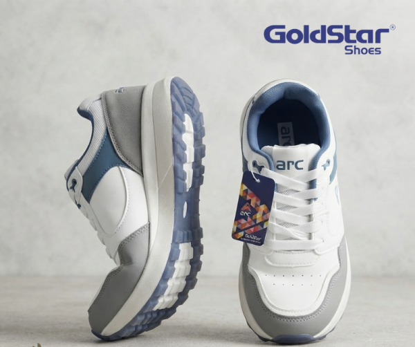 Goldstar Men’s AX-2EV Casual Sneakers (White/Grey)