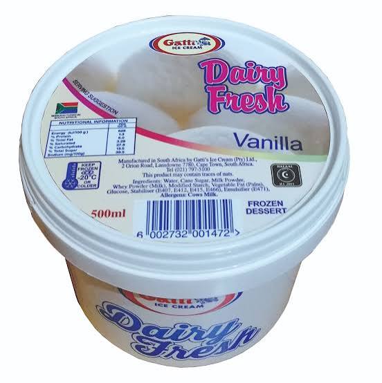 vanilla ice cream 500ml poly tube