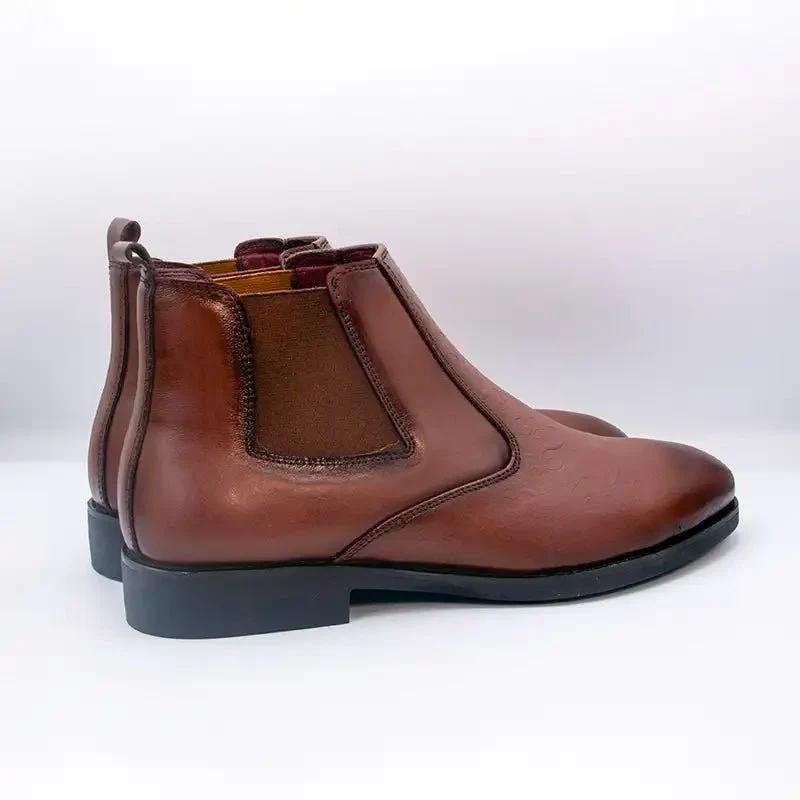 Men's Brown Genuine Leather Chelsea Boots GS93