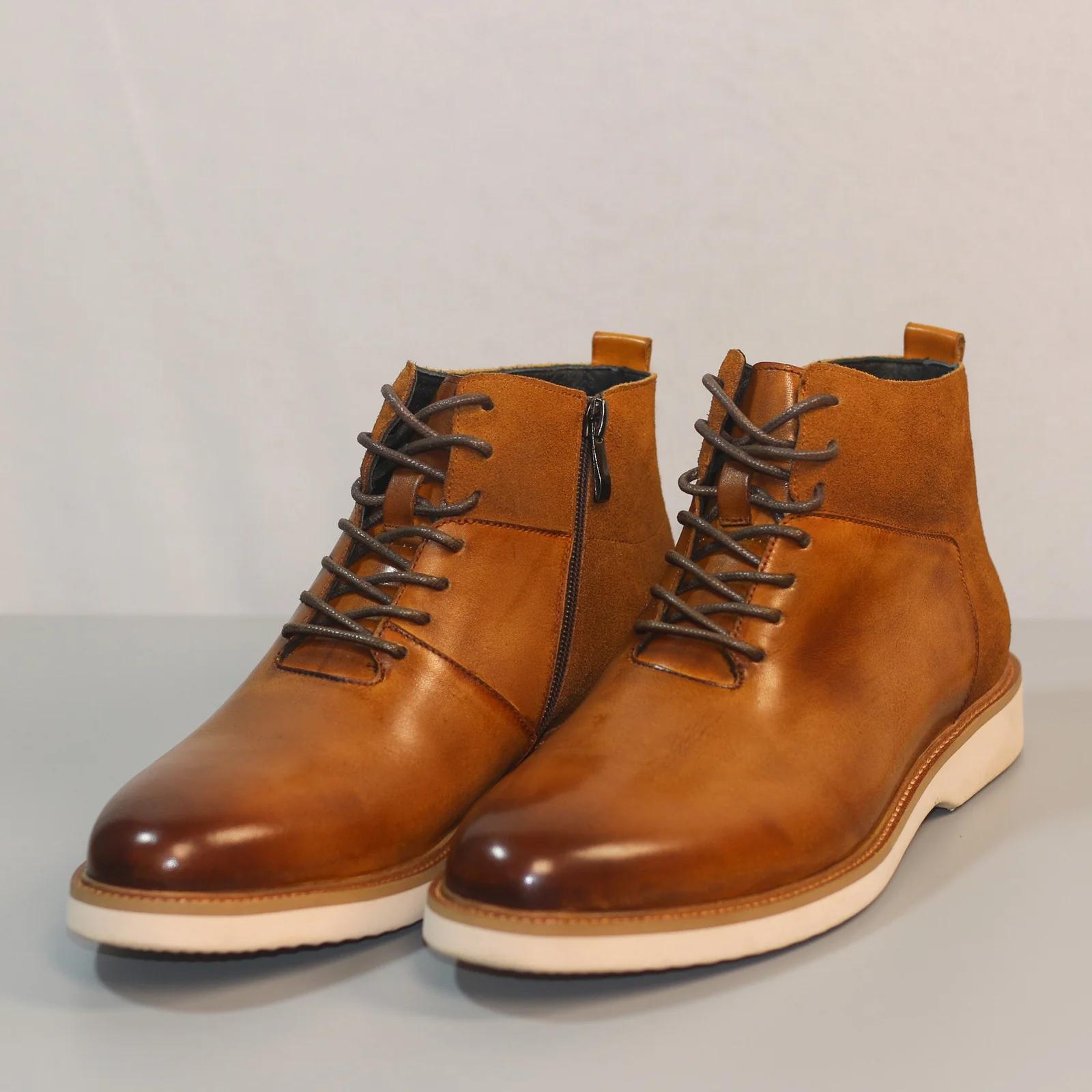 Men's Leather and Suede Ankle Boots GS113