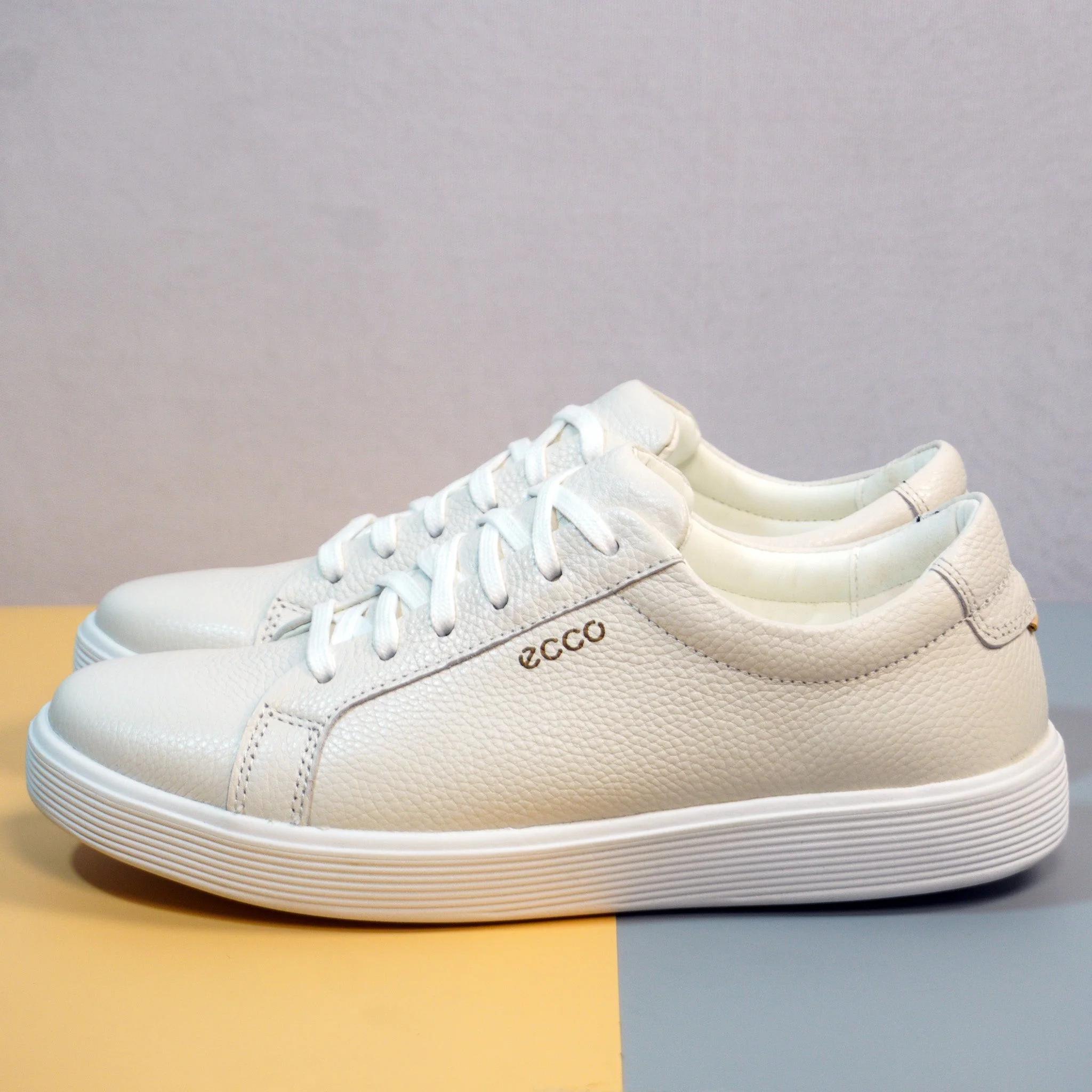 Men's White Leather Lace-Up Sneakers GS110