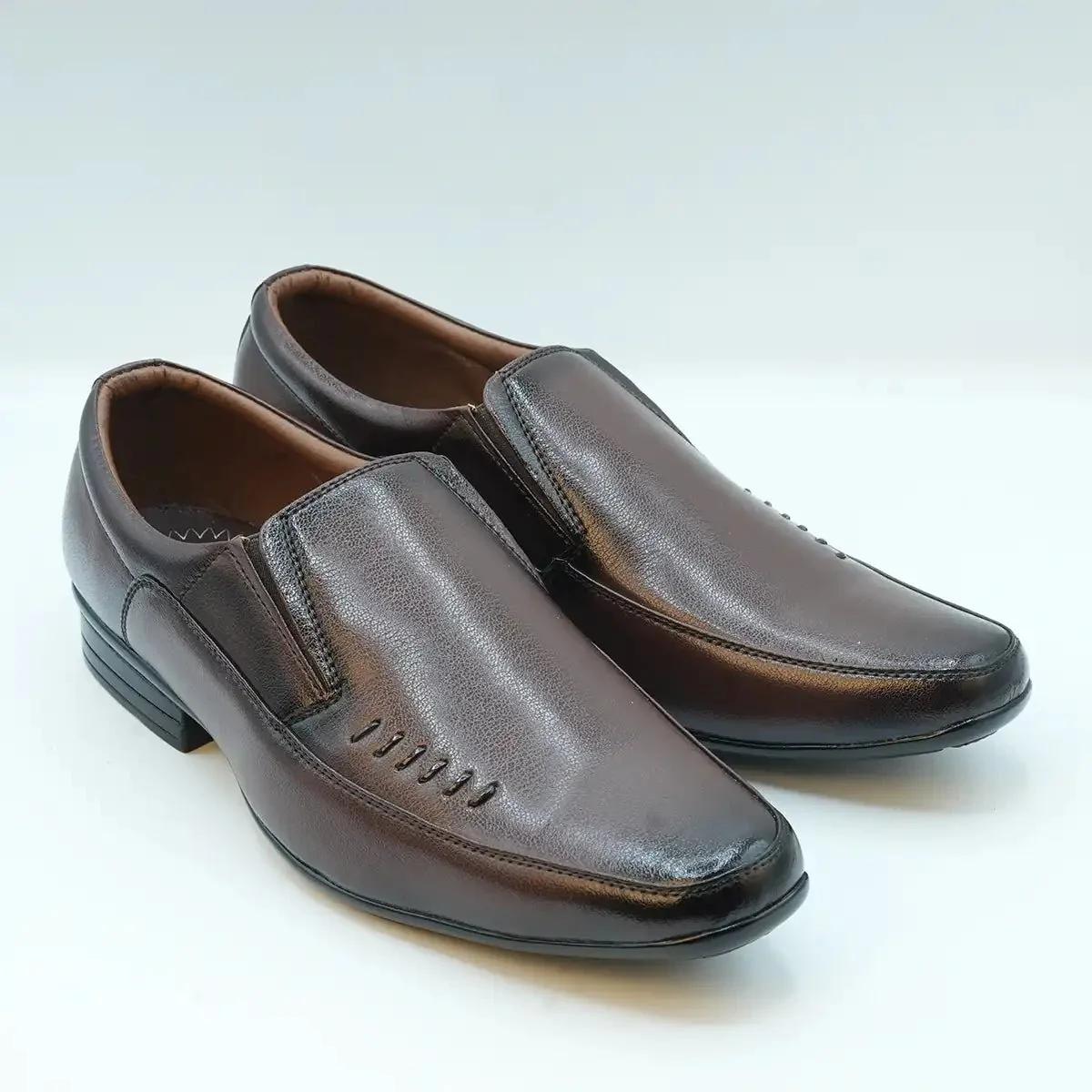 Men's Black Polished Formal Slip-On Shoes GS56.