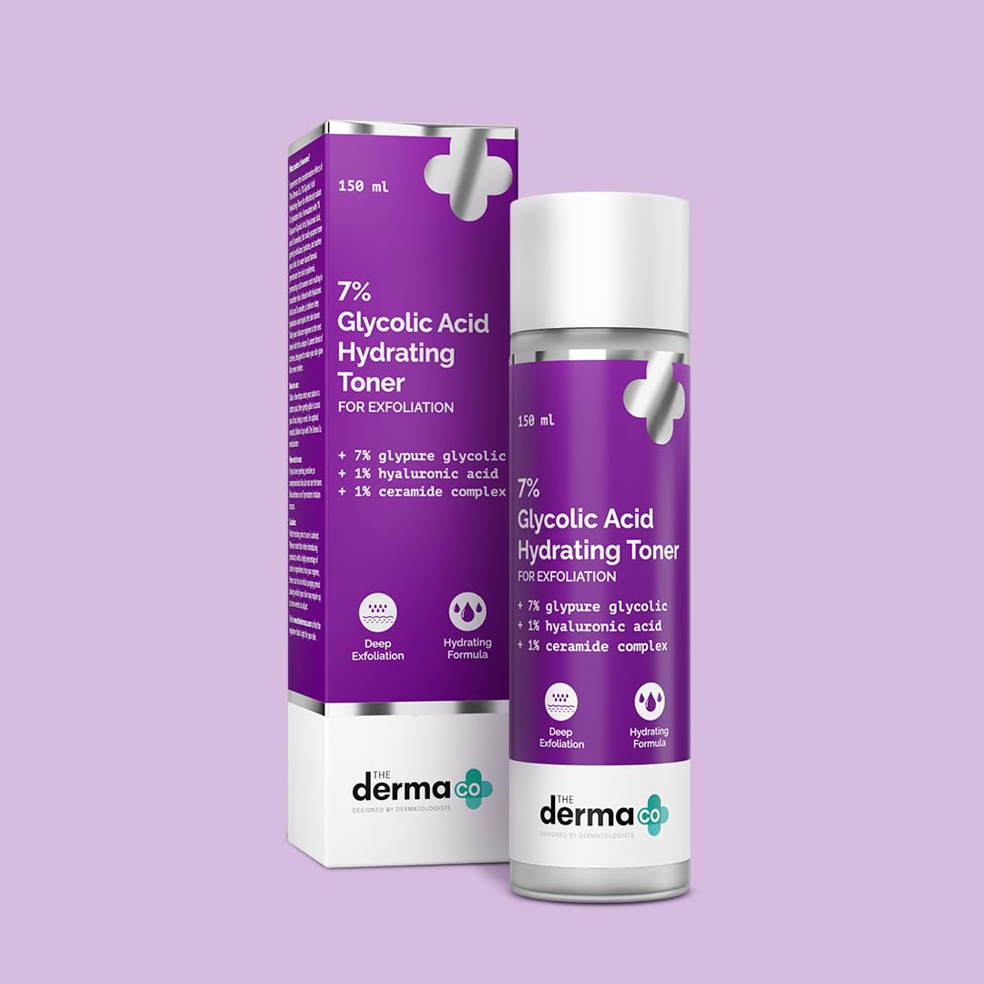 The Derma Co. 7% Glycolic Acid Hydrating Toner with Glycolic Acid & Hyaluronic Acid, 150ml (8904417311600)
