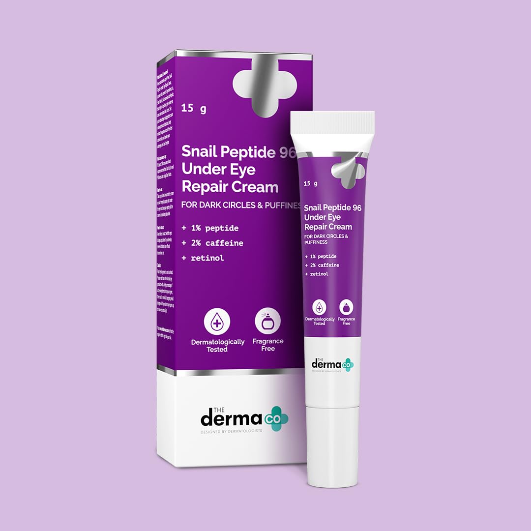 The Derma Co. Snail Peptide 96 Under Eye Repair Cream with Snail Mucin & Peptide Complex For Dark Circles & Puffiness, 15gm (8904417313567)