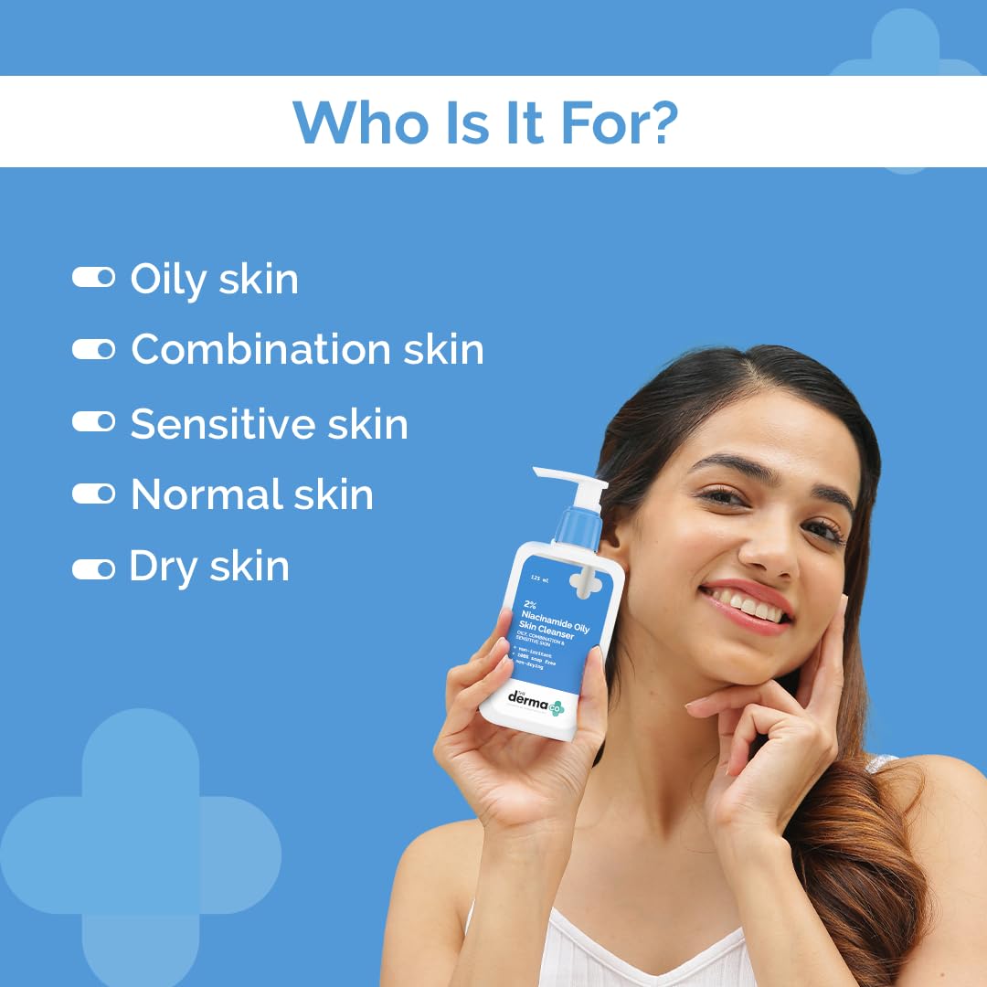 The Derma Co. 2% Niacinamide Oily Skin Cleanser for Sensitive, Oily & Combination Skin